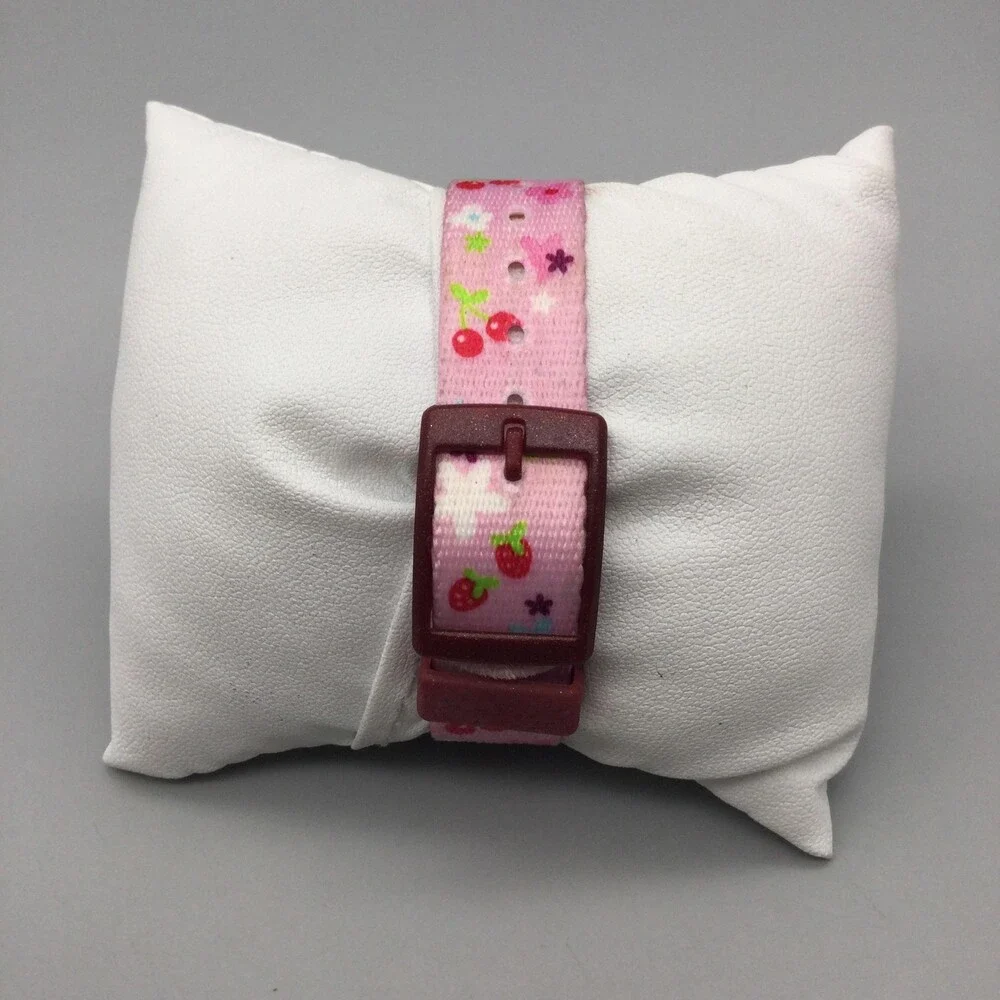 Flik Flak Prune et Fraise Girls Watch 28mm Pink Strawberry Swiss New Battery